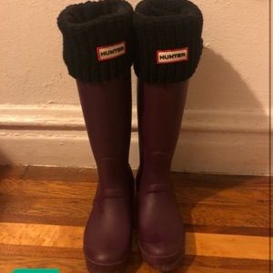 Purple hunter boots & socks